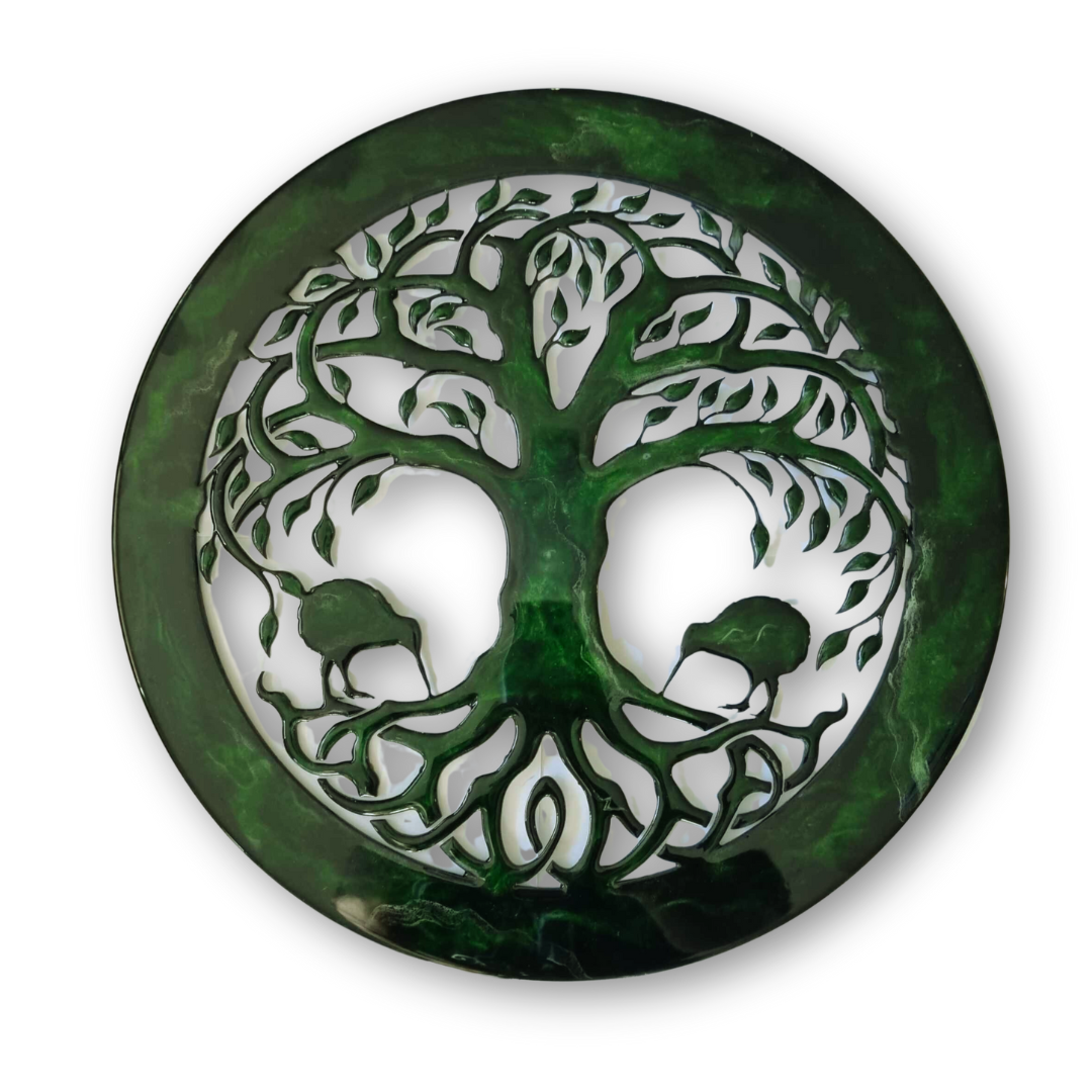 Tree of Life Kiwi Greenstone design resin artwork