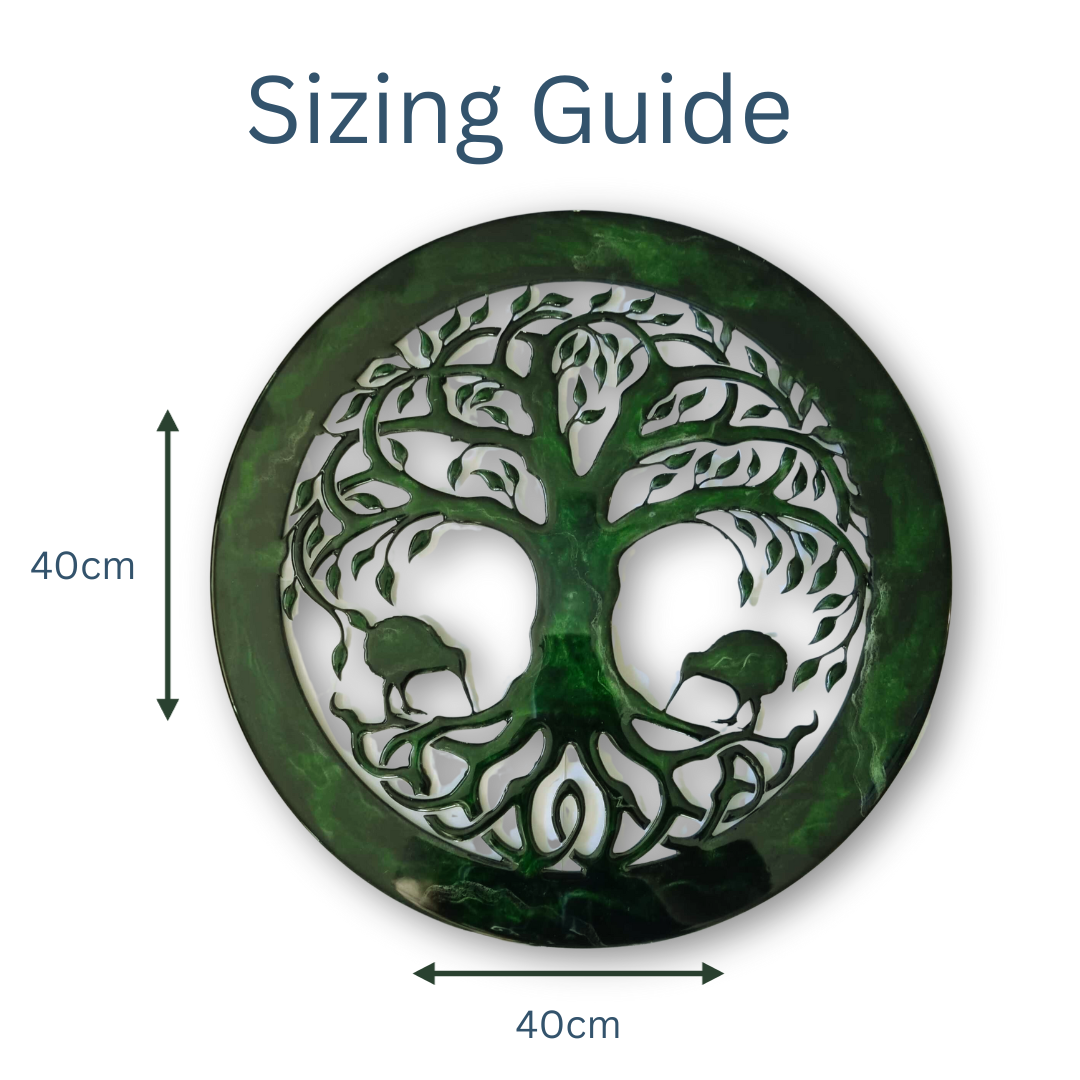 Tree of Life Kiwi Greenstone design resin artwork