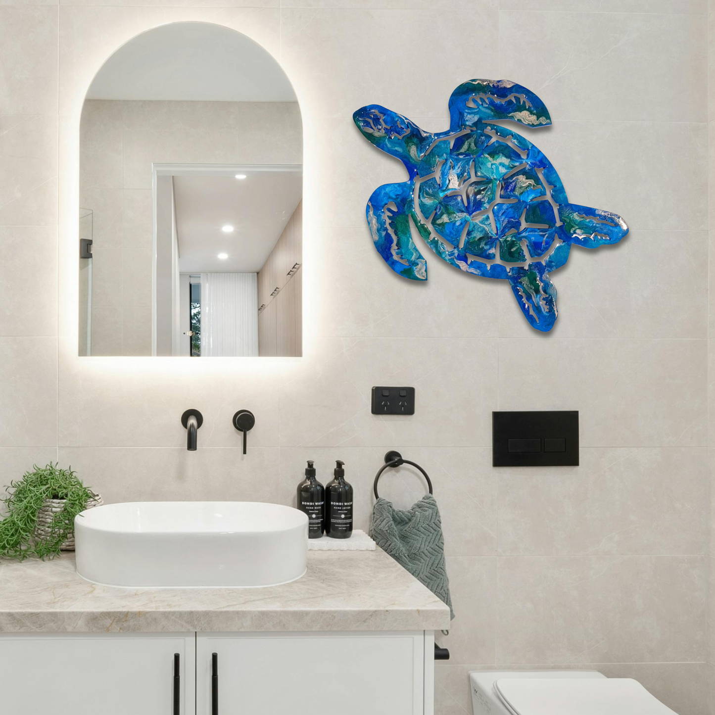 Turtle design resin artwork