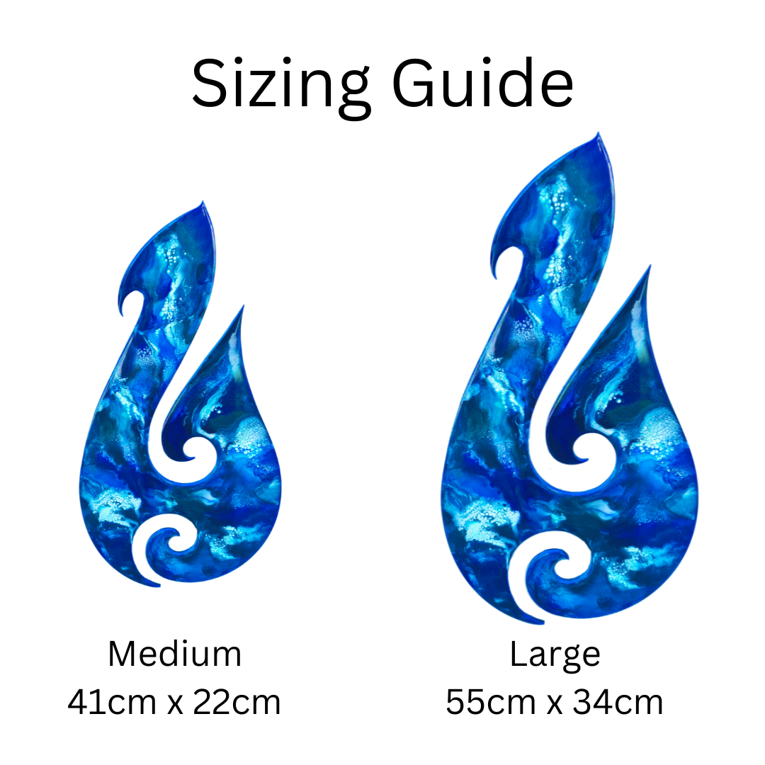 Paua Fish Hook design resin artwork