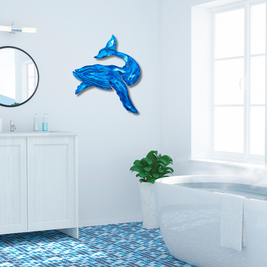 Whale Paua coloured design resin artwork