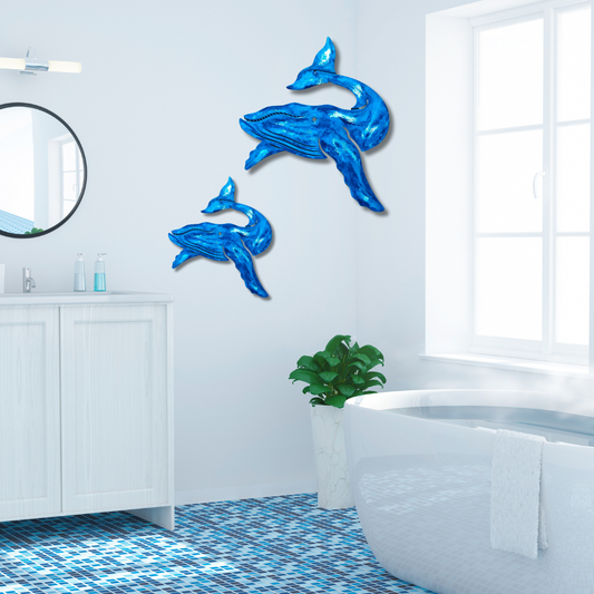 Whale Paua coloured design resin artwork