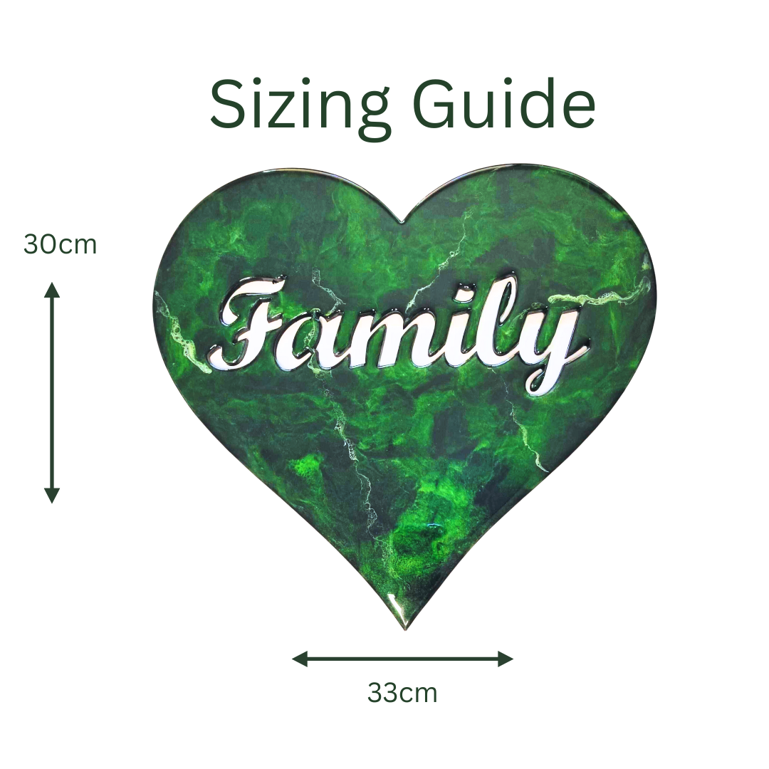 Heart Greenstone design resin artwork