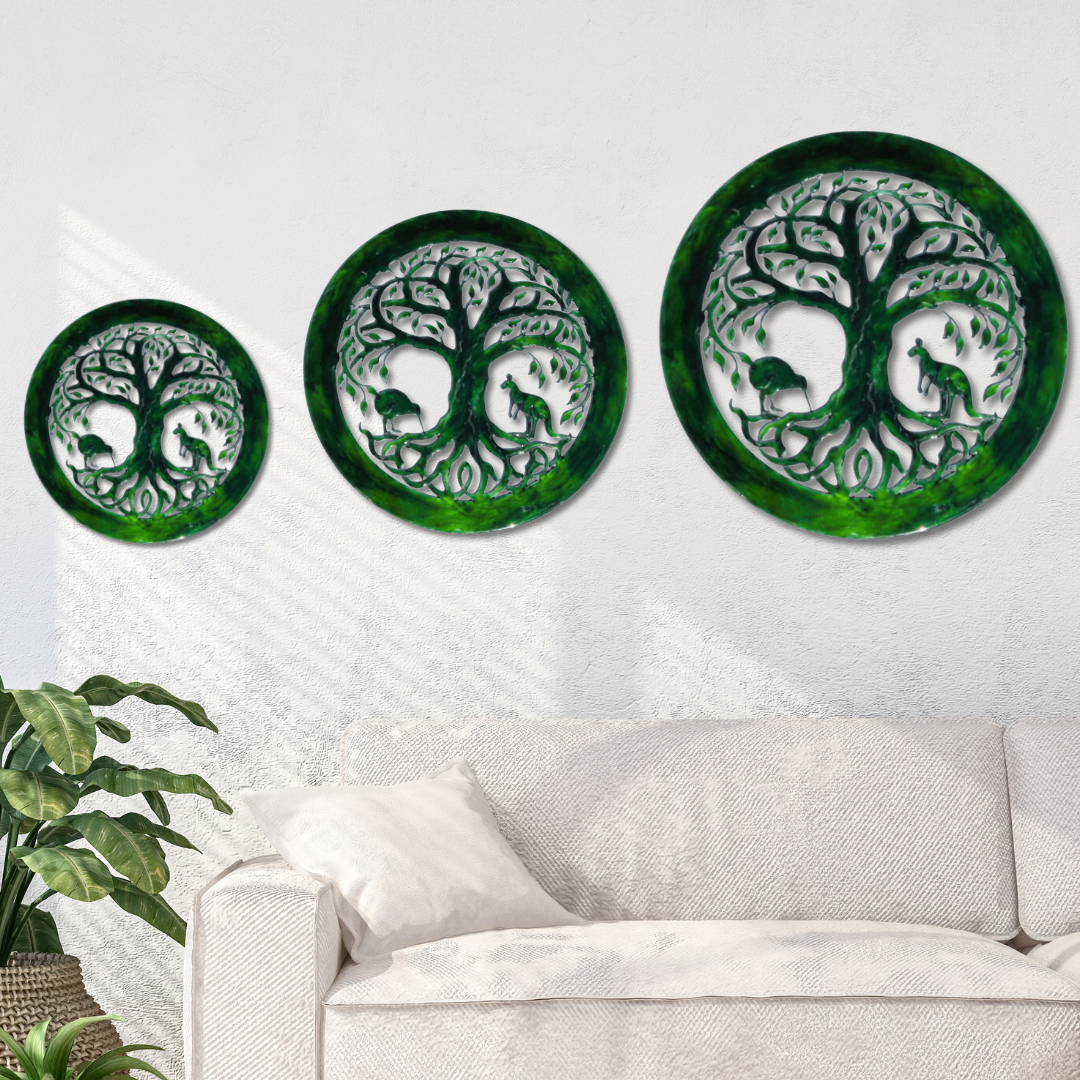 Tree of Life Springbok Greenstone design resin artwork