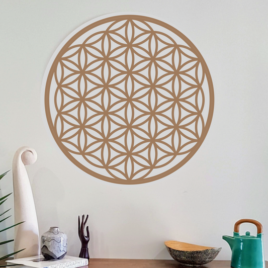 Flower of Life 78cm Wooden Wall Art
