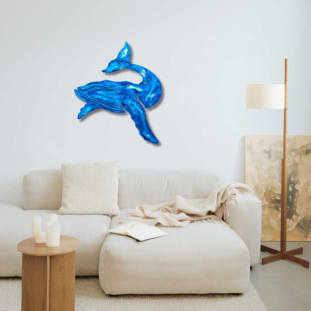 Whale Paua coloured design resin artwork
