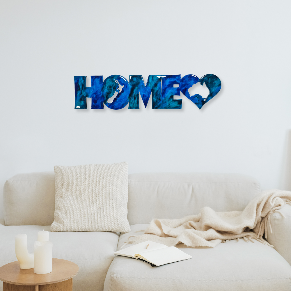 HOME with Aussie Map resin wall art