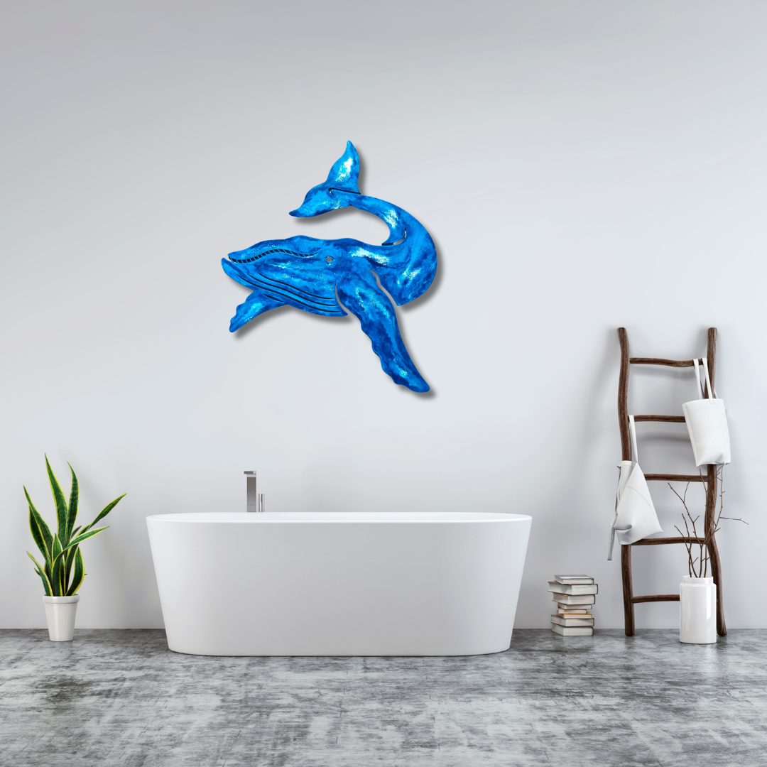 Whale Paua coloured design resin artwork