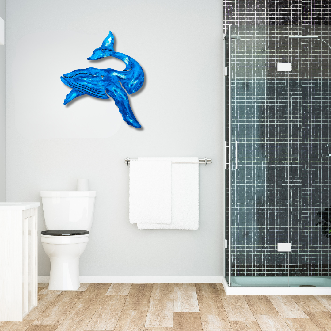 Whale Paua coloured design resin artwork
