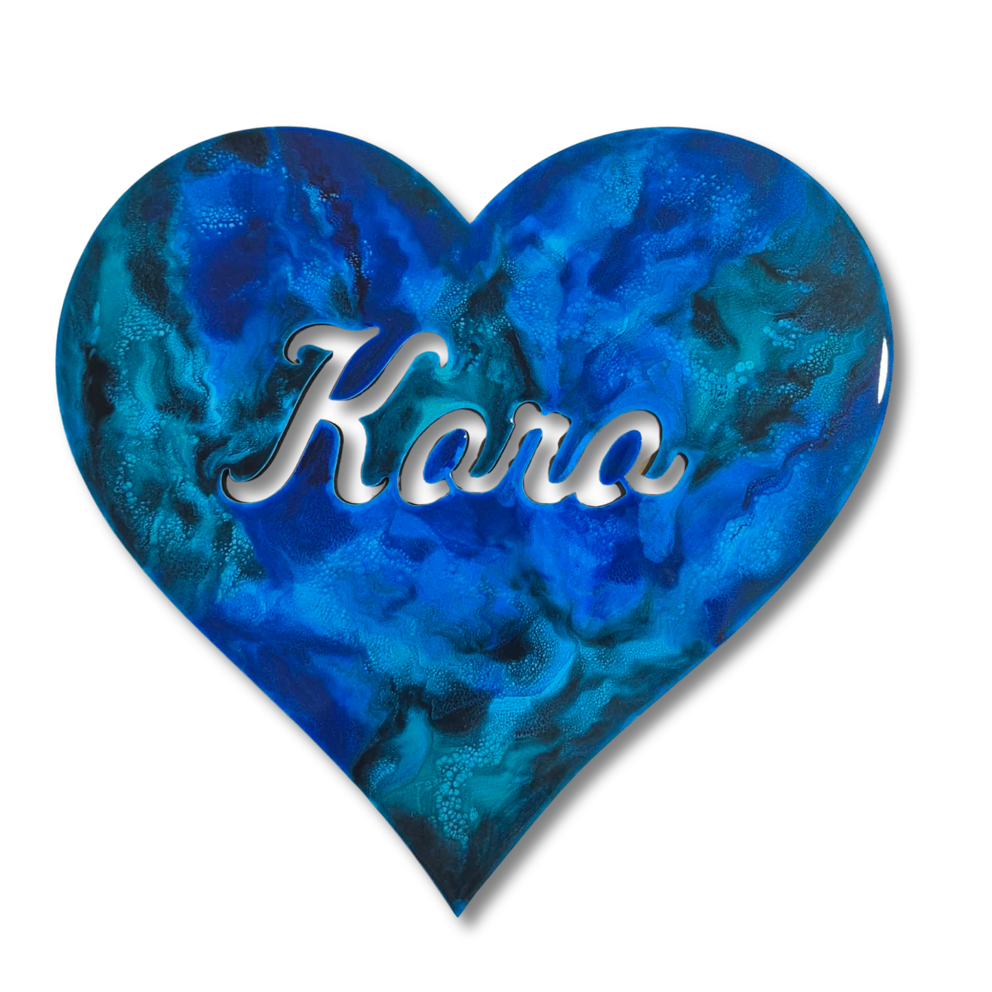Heart design resin artwork