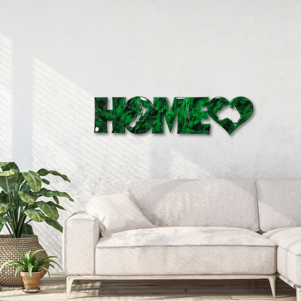 HOME with Aussie Map resin wall art