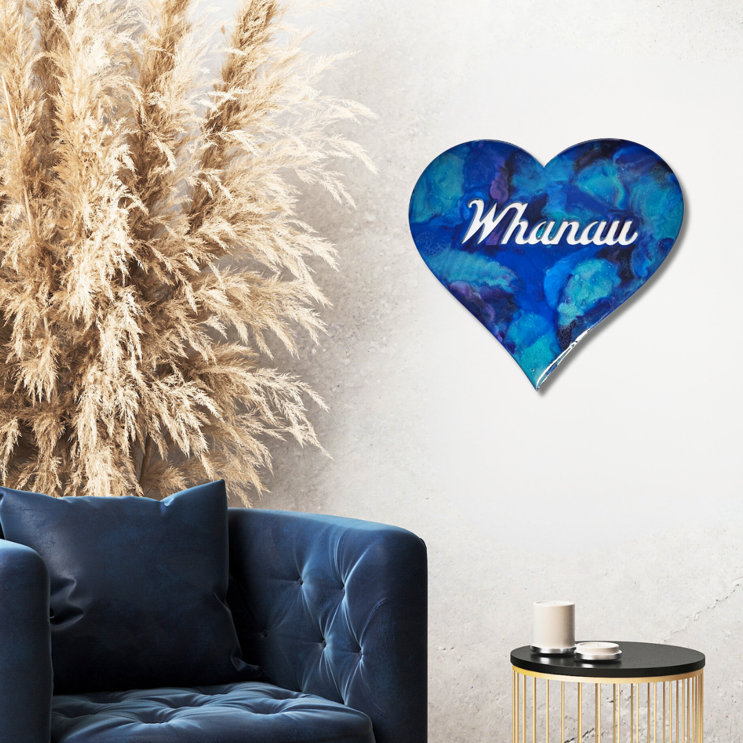 Whanau Heart resin artwork