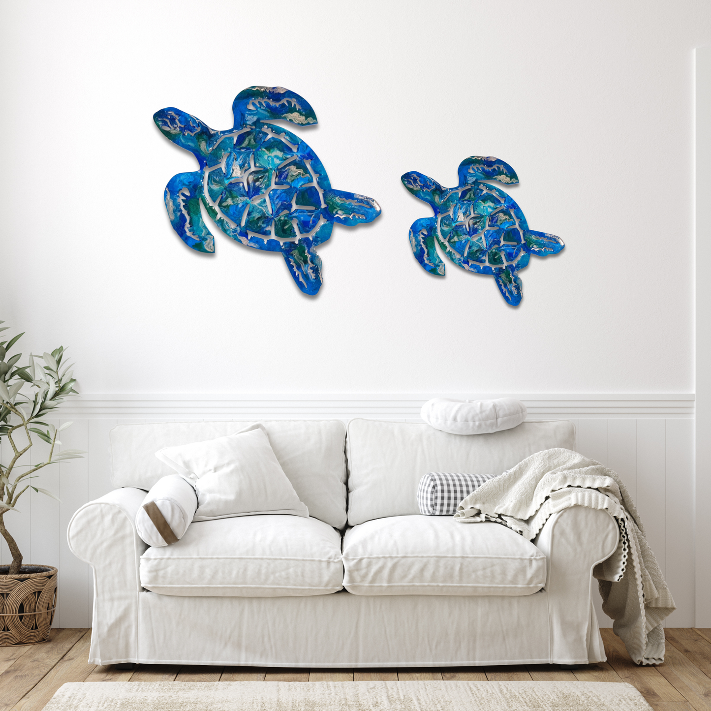 Turtle design resin artwork