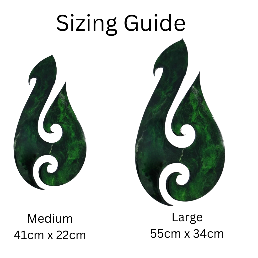 Greenstone Fish Hook design resin artwork