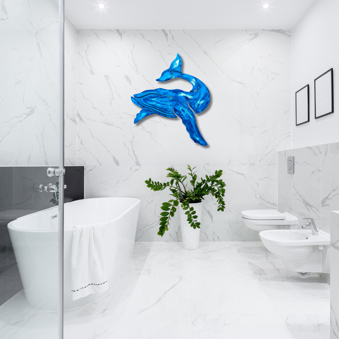 Whale Paua coloured design resin artwork