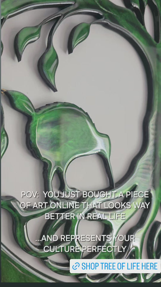 Tree of Life Kiwi Greenstone design resin artwork