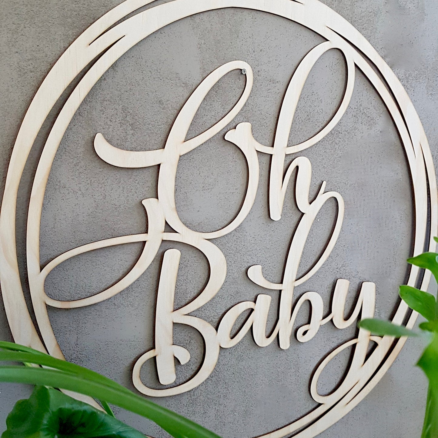 Oh Baby 78cm Wooden Wall SIgn