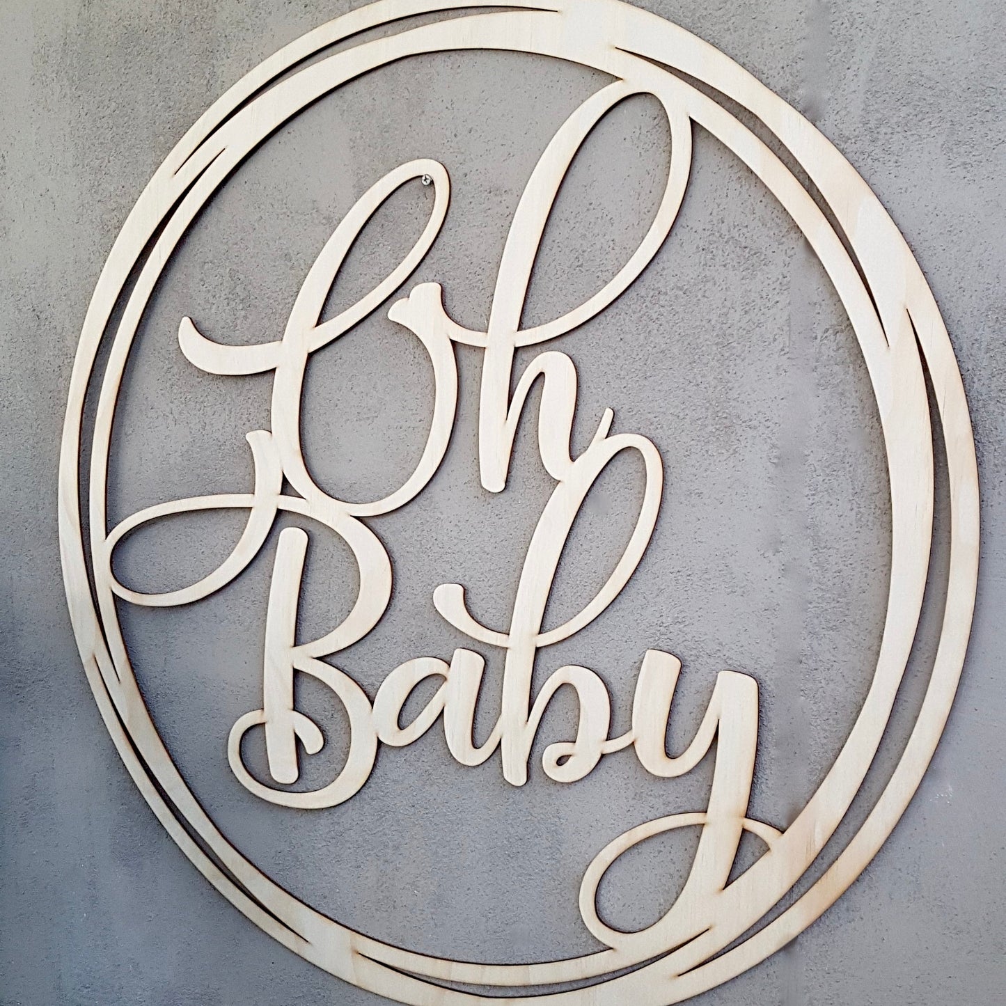 Oh Baby 78cm Wooden Wall SIgn