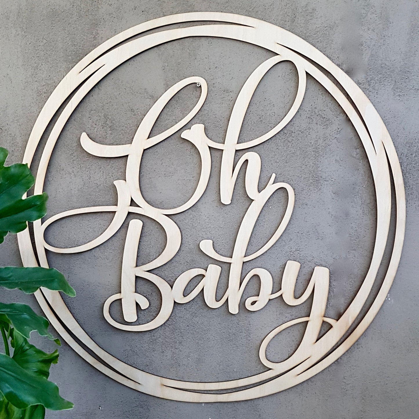 Oh Baby 78cm Wooden Wall SIgn