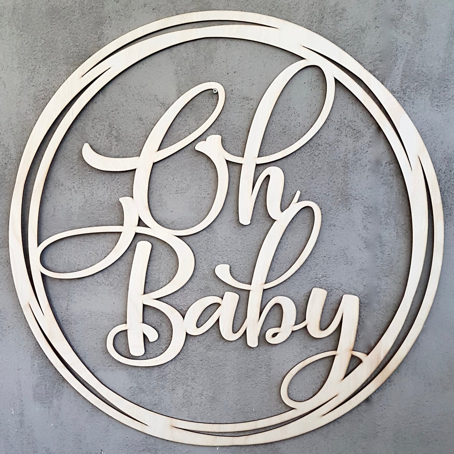 Oh Baby 78cm Wooden Wall SIgn