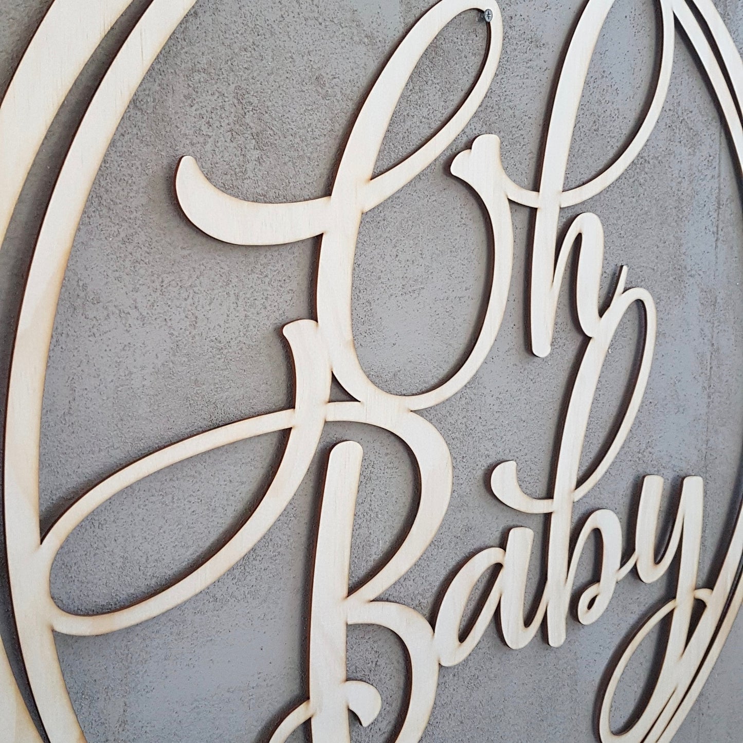 Oh Baby 78cm Wooden Wall SIgn