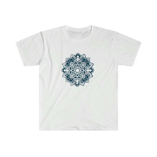 Navy Mandala Unisex Softstyle T-Shirt