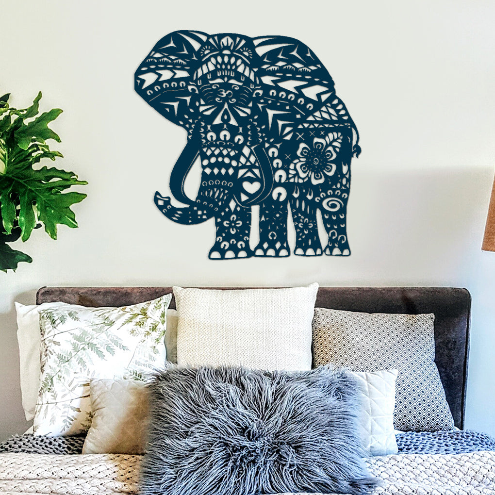 Elephant 78cm Wooden Wall Art
