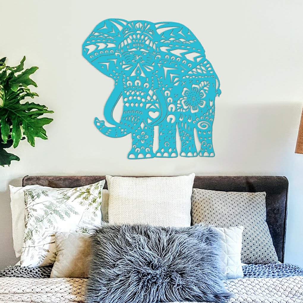 Elephant 78cm Wooden Wall Art