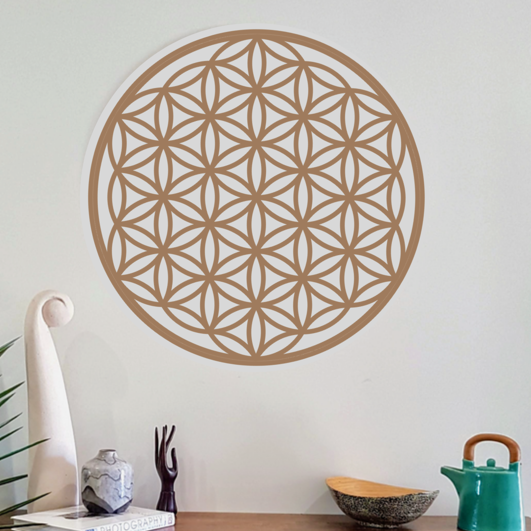 Flower of Life 78cm Wooden Wall Art